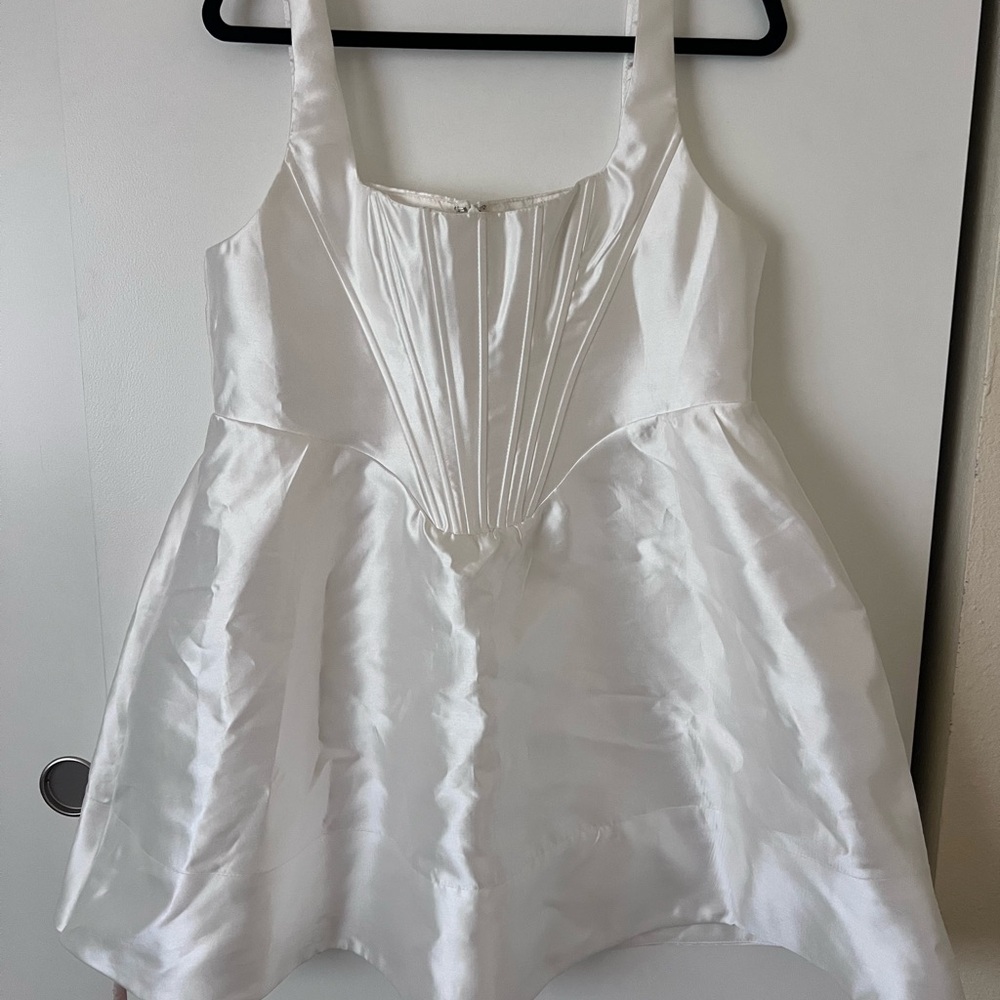 White Satin Bridal Corset Top Dress